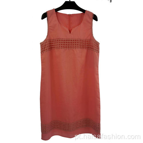 Vestido feminino vermelho vintage oco